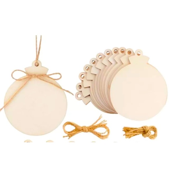 150PCS Unfinished Wood Christmas Ornament Slices With Twine And Color Pens - Picture 1 of 4